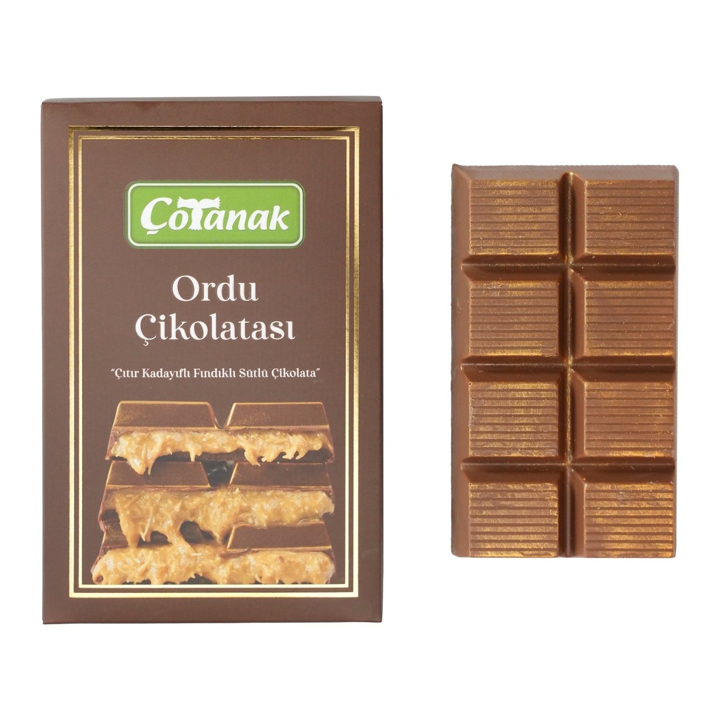 Çotanak Hazelnut Chocolate from Ordu with Roasted Kadaif and Milk Chocolate 180g (6.3 oz)