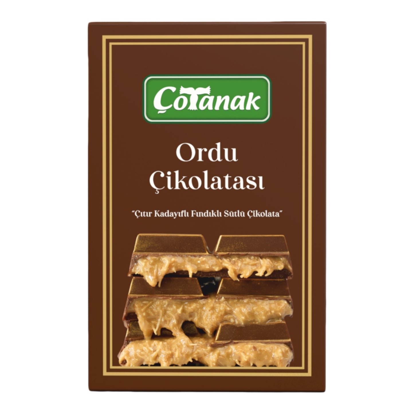 Çotanak Hazelnut Chocolate from Ordu with Roasted Kadaif and Milk Chocolate 180g (6.3 oz)