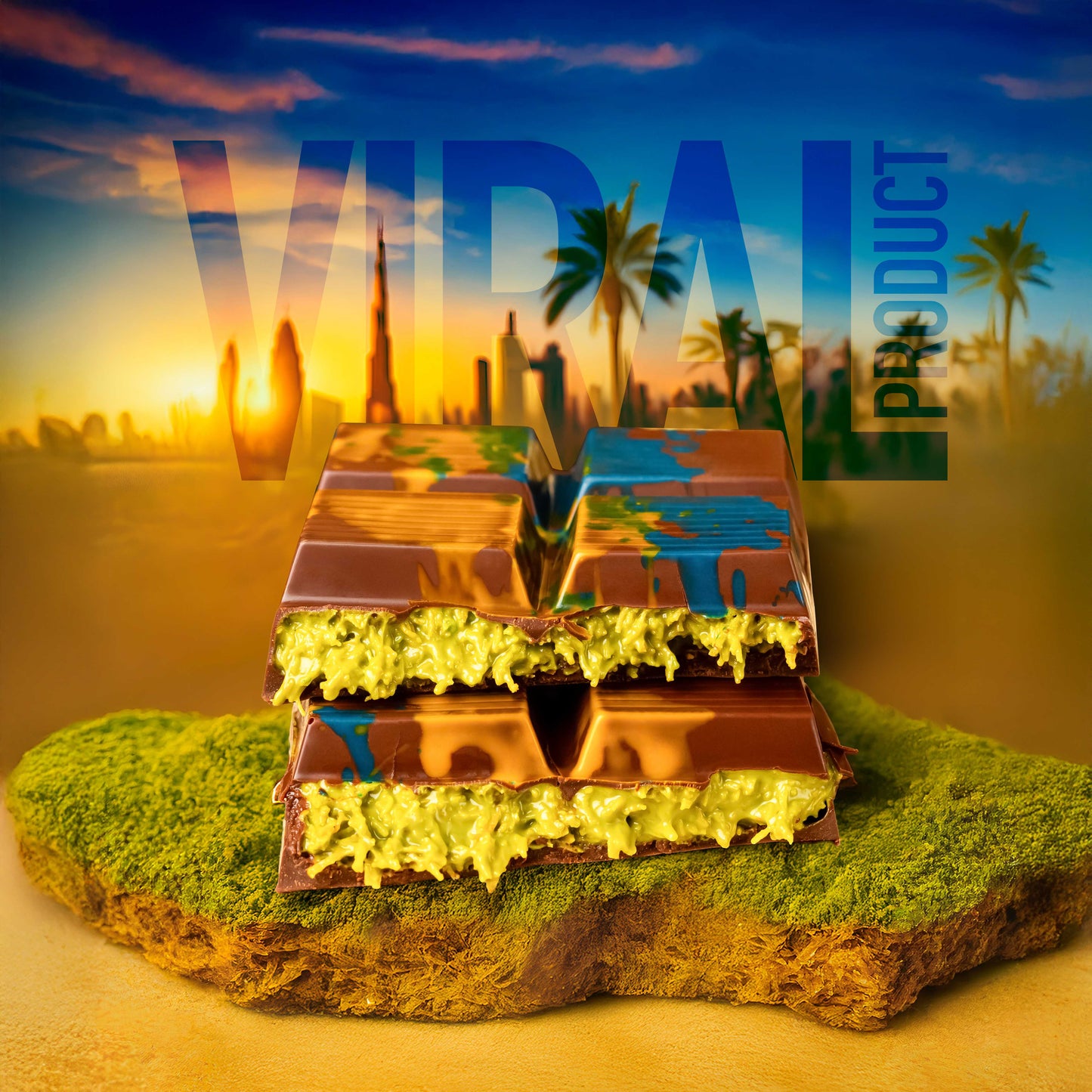 Petek 1942 Viral Dubai Chocolate Bar – Handmade Chocolate with Pistachio Cream and Roasted Kadaif 200g (7 oz)