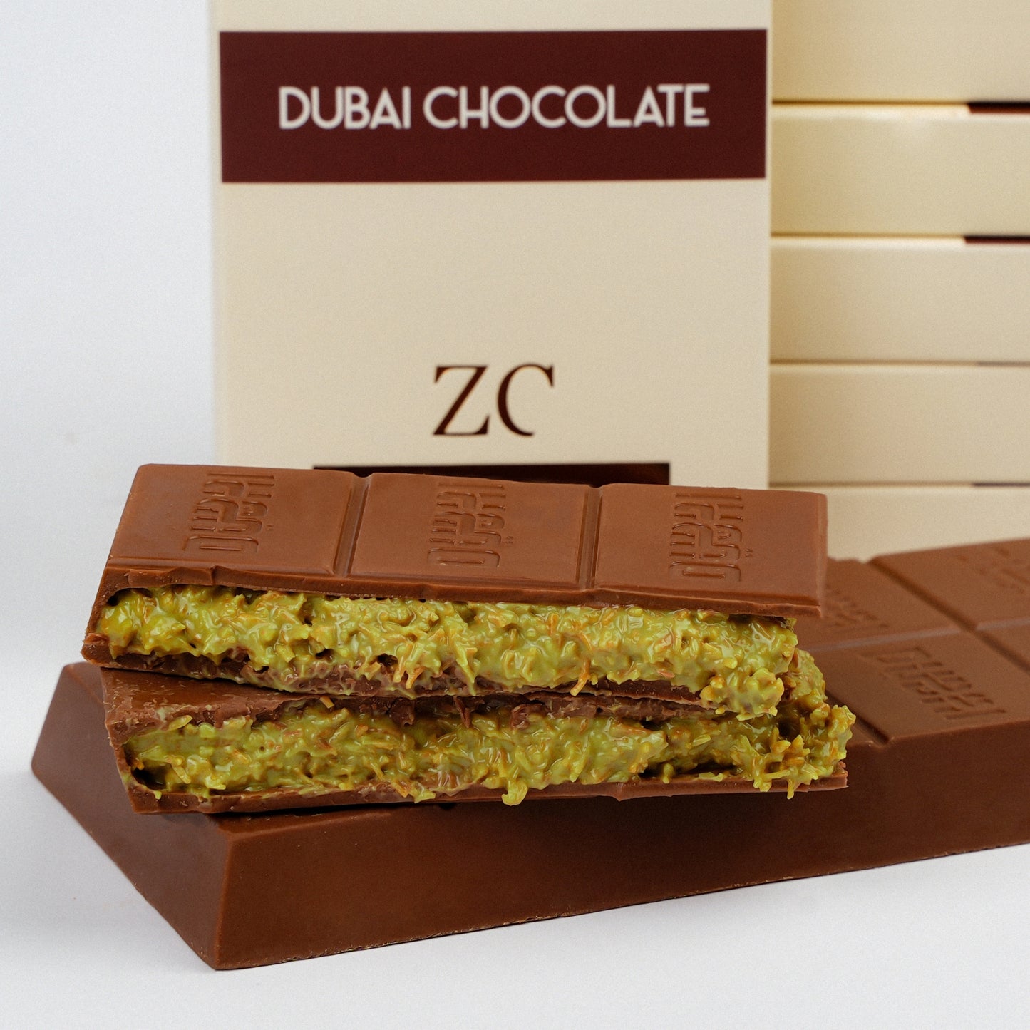 Zeyn Premium Quality Dubai Chocolate Bar - Milk Chocolate with Pistachios & Kadaif 200g (7 oz)